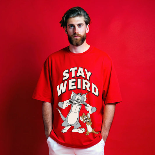 tom & jerry oversized red t shirt