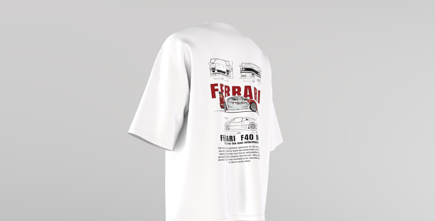 ferrari oversized t shirt, back left packet