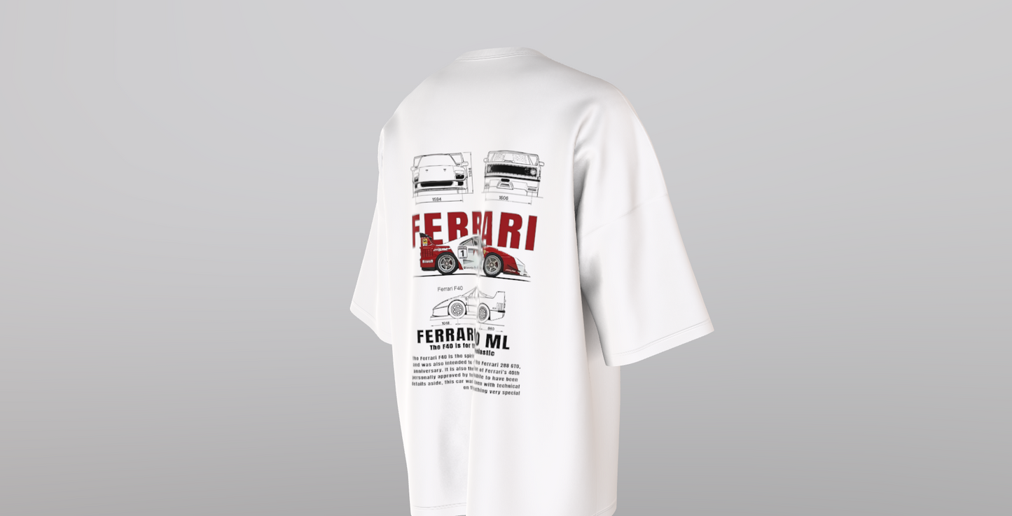 ferrari oversized t shirt, back side right packet