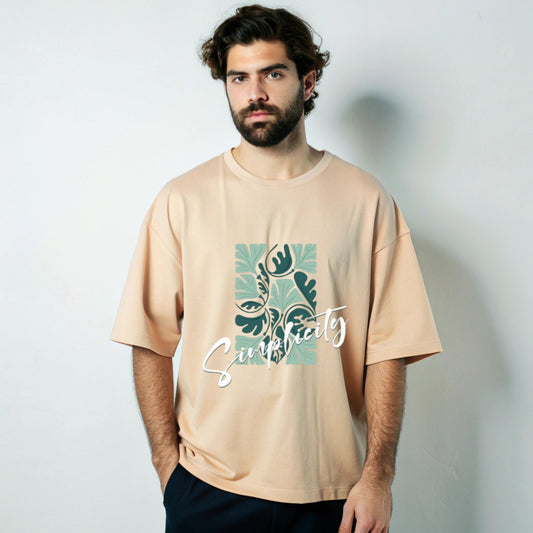 beige oversized t shirt, front packet 