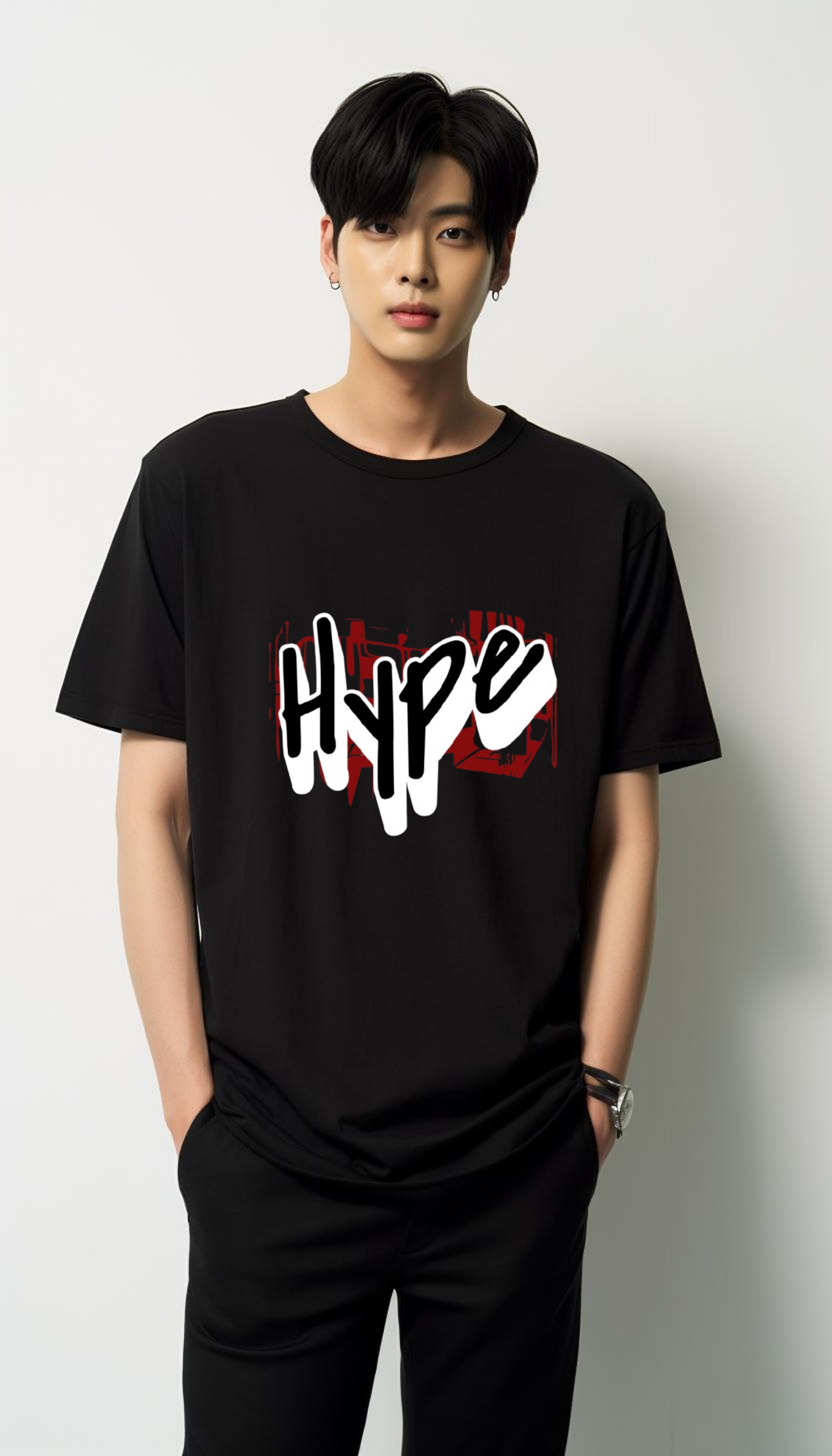 hype oversized t shirt, front  packet