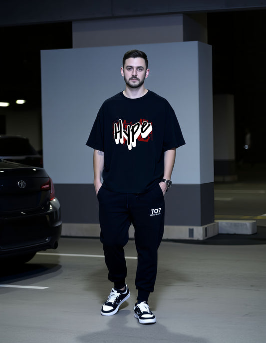 hype oversized t shirt, front model packet