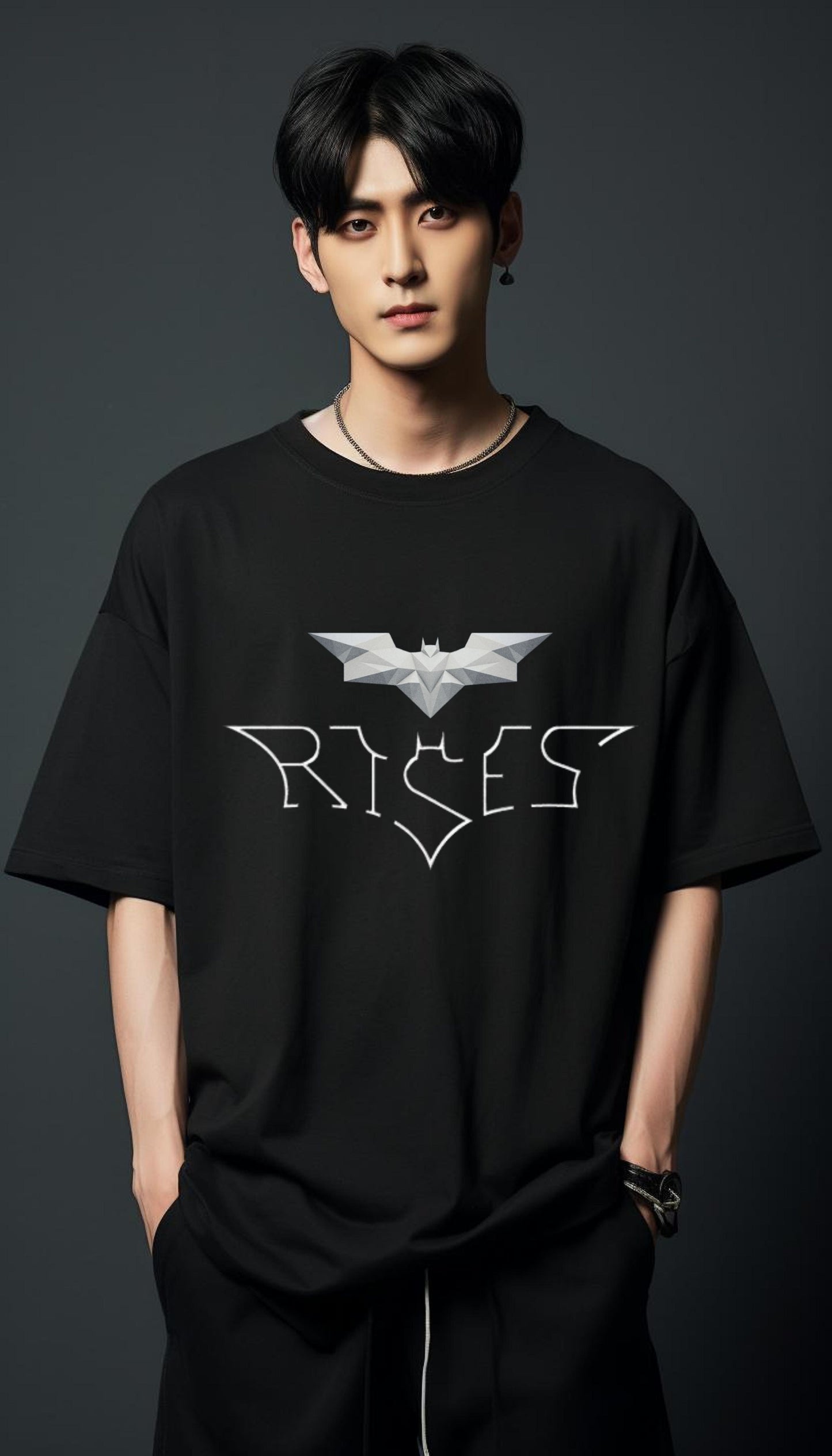 dark knight oversized t shirt, front  packet