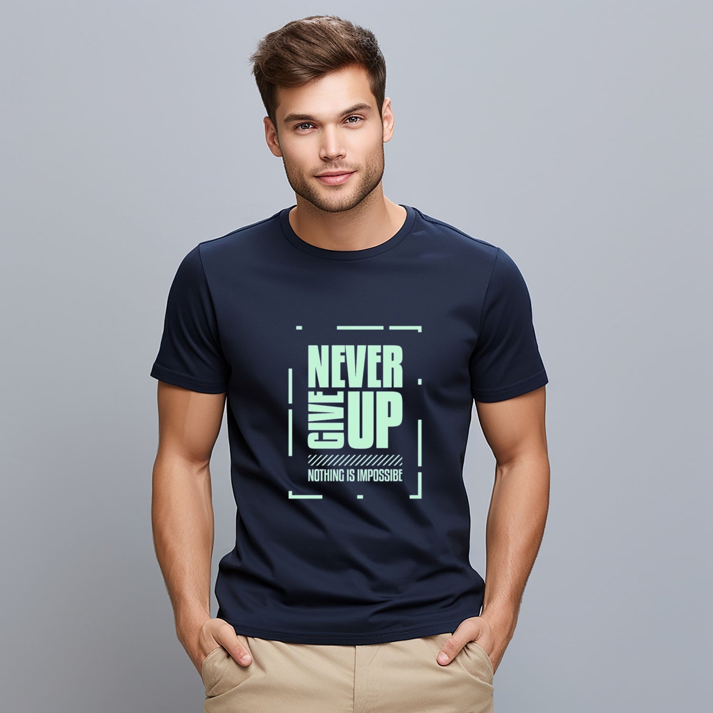 NEVER GIVE UP INSPIRATION Classic Fit T-Shirt