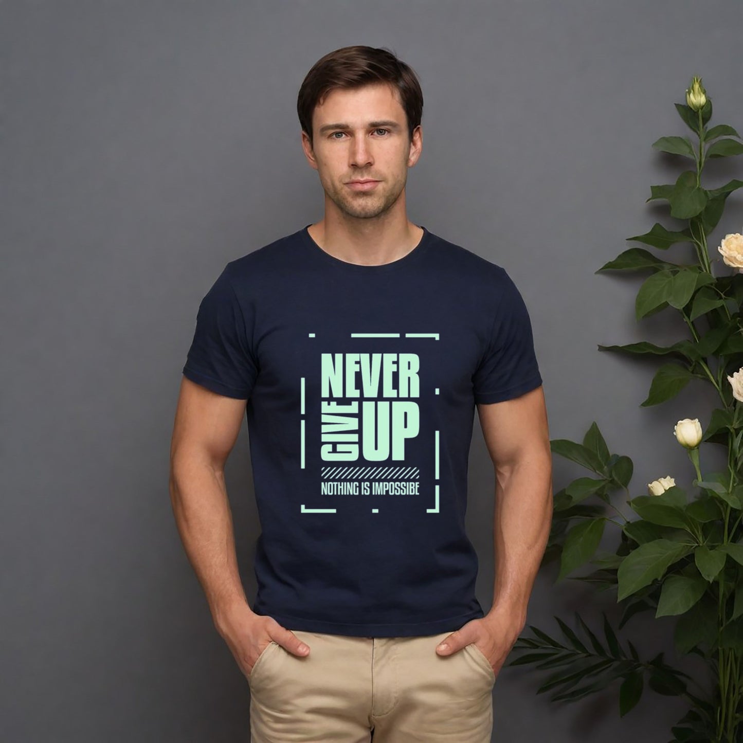 NEVER GIVE UP INSPIRATION Classic Fit T-Shirt