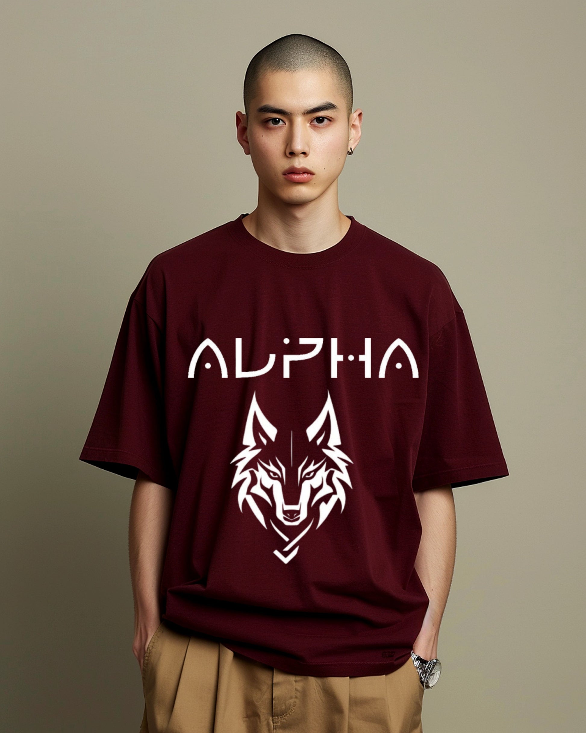 wolf alpha oversized t shirt, right packet