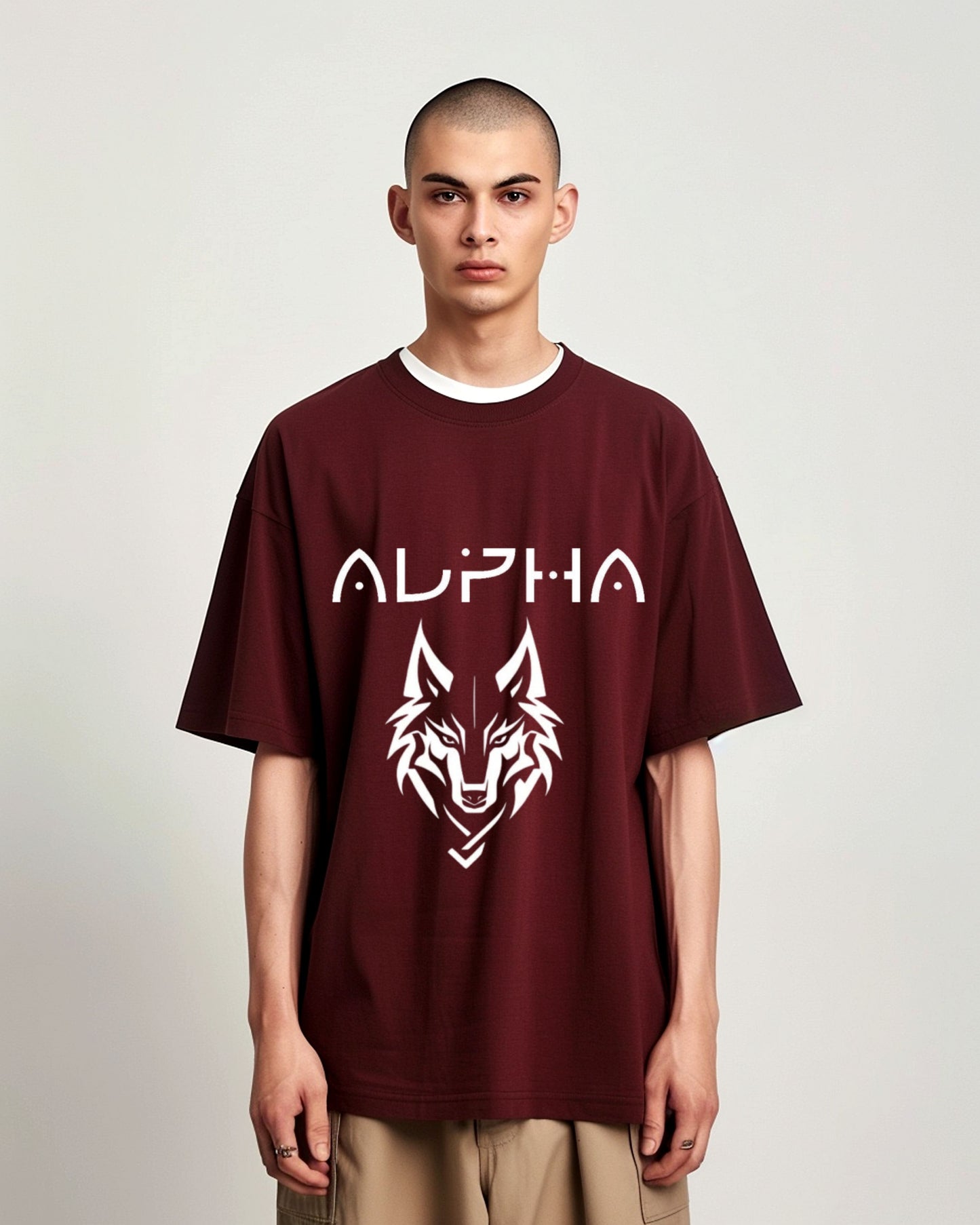 wolf alpha oversized t shirt, back packet