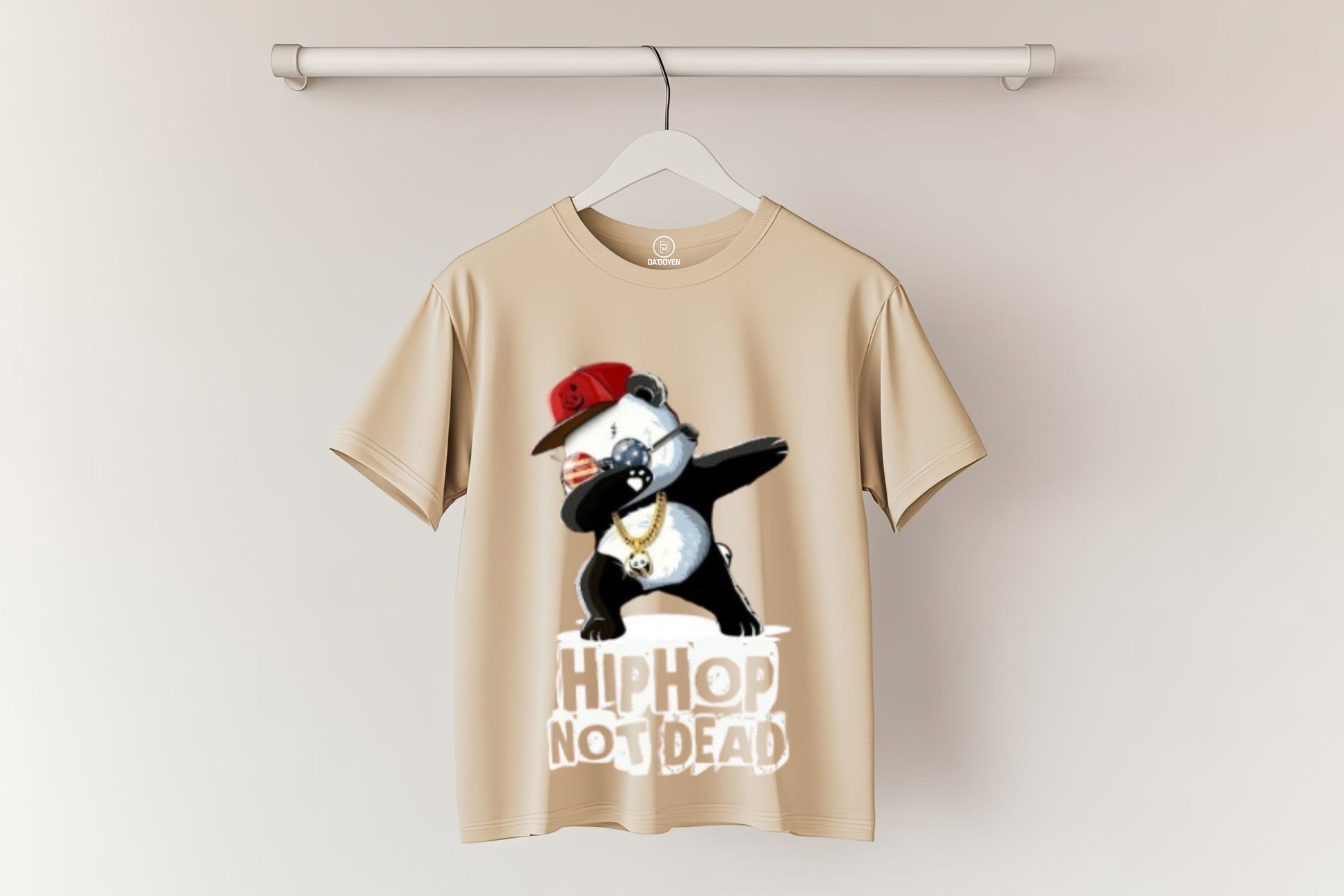 kung fu panda beige oversized t shirt, front packet 