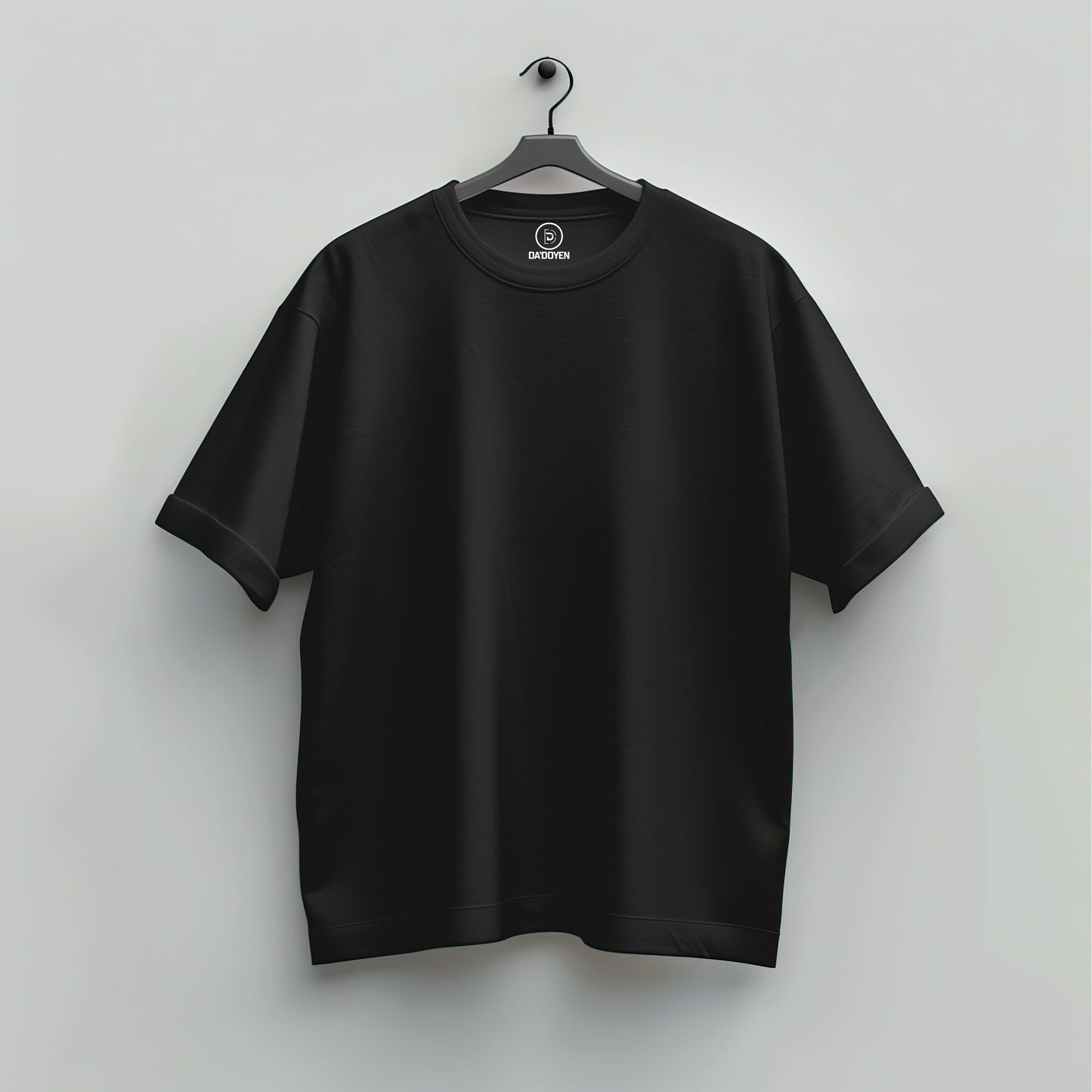 Black Solid Oversized T-Shirt