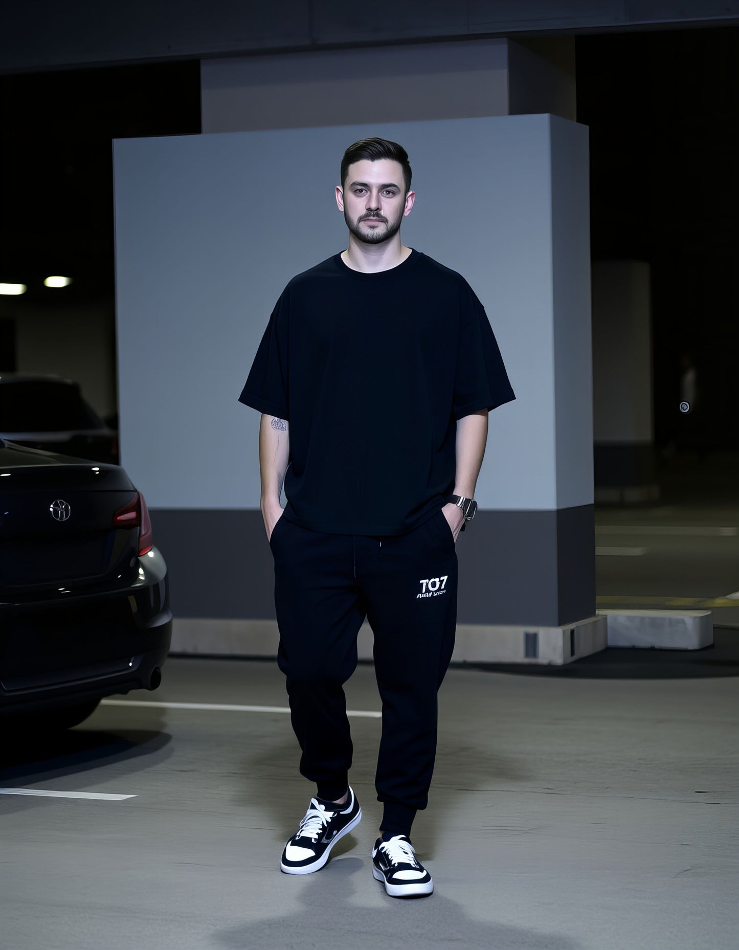 Black Solid Oversized T-Shirt