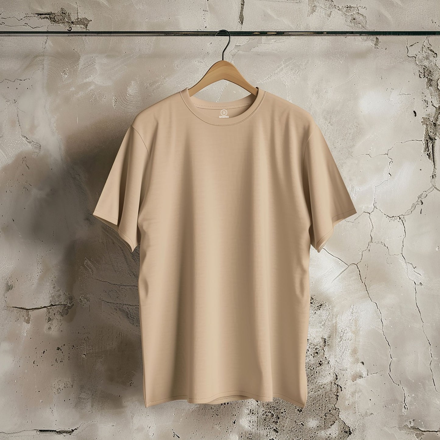 Beige Solid T-Shirt