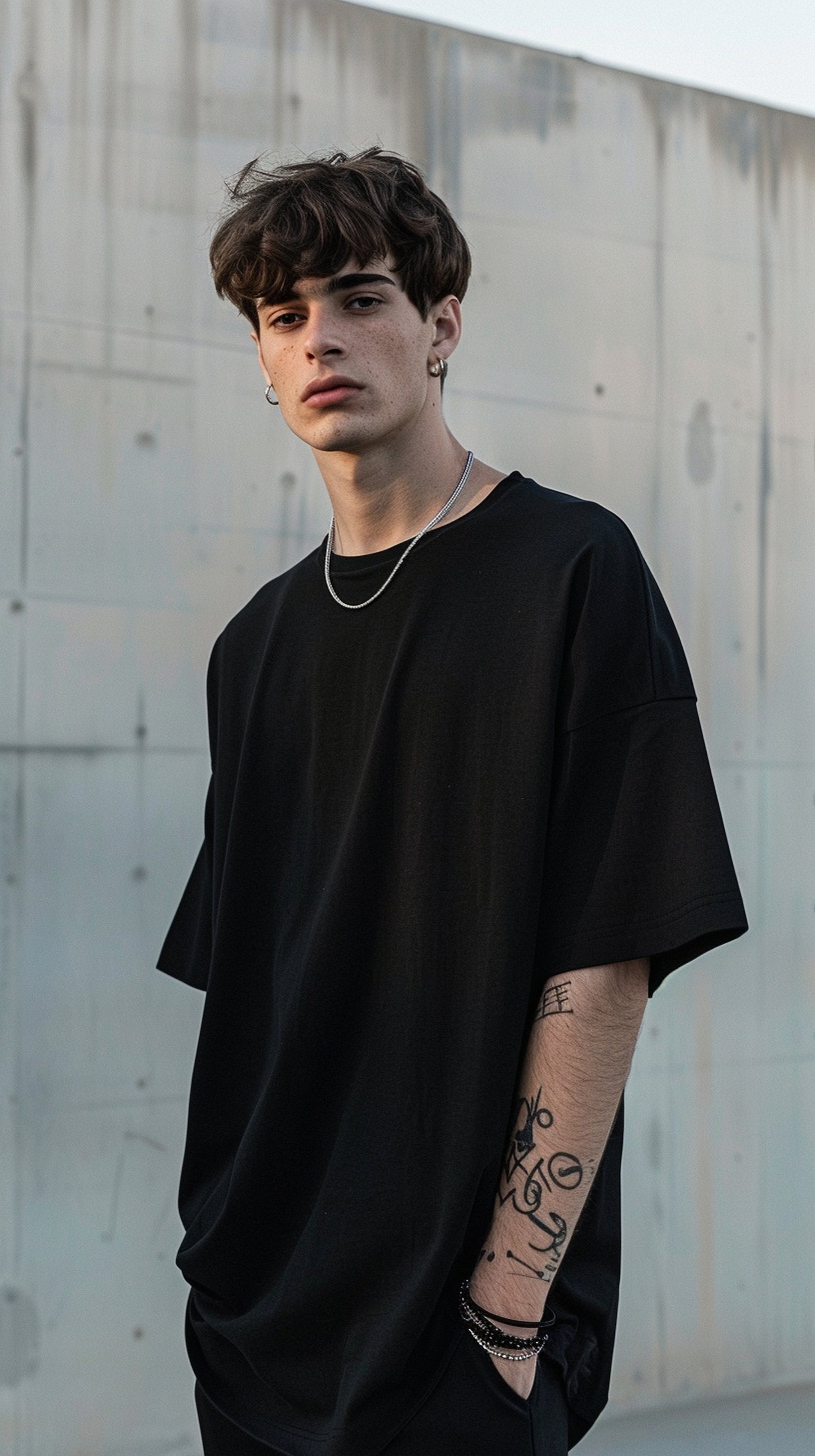 Black Solid Oversized T-Shirt